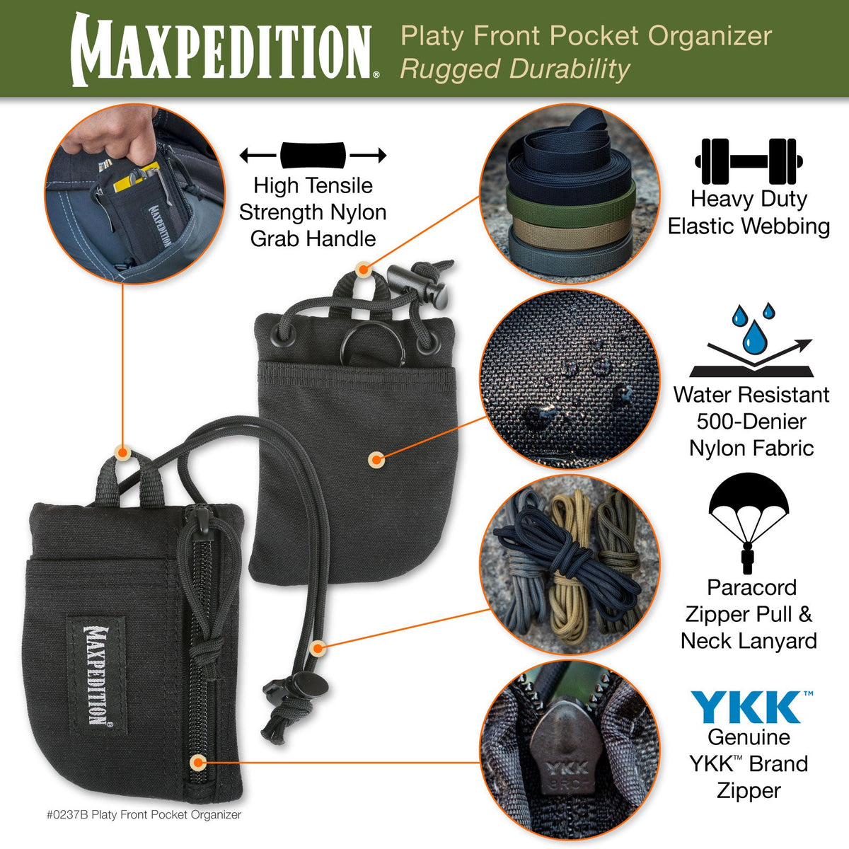 Maxpedition Platy OD Green Front Pocket Organiser