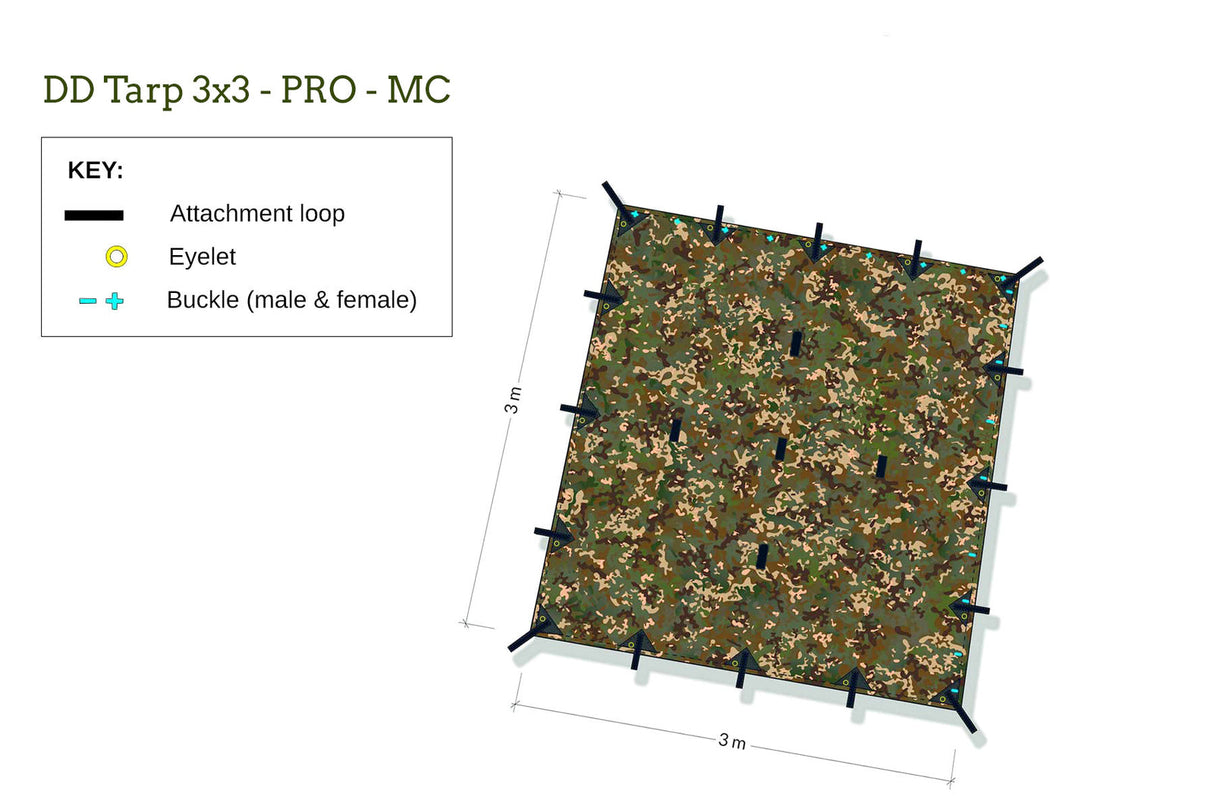 DD Hammocks Tarp 3x3m - PRO - Multicam