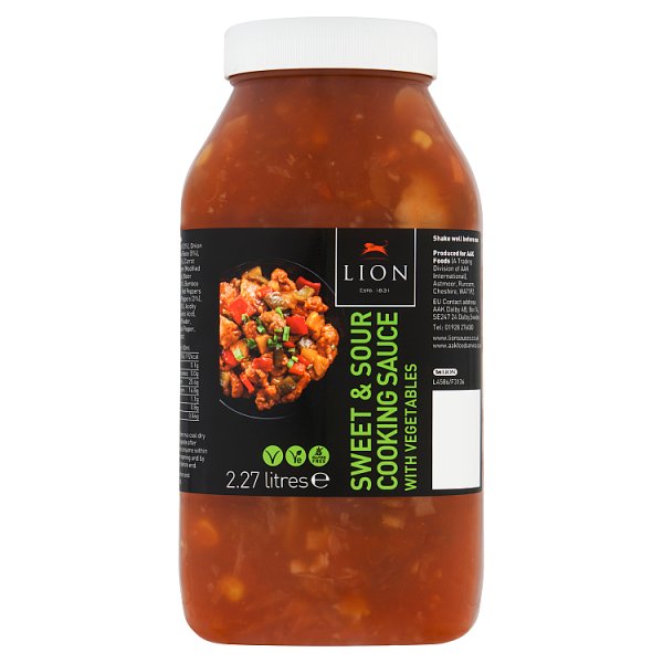 Lion Sweet & Sour Cooking Sauce with Vegetables 2.27 Litre - Bulk Food Ration Storage