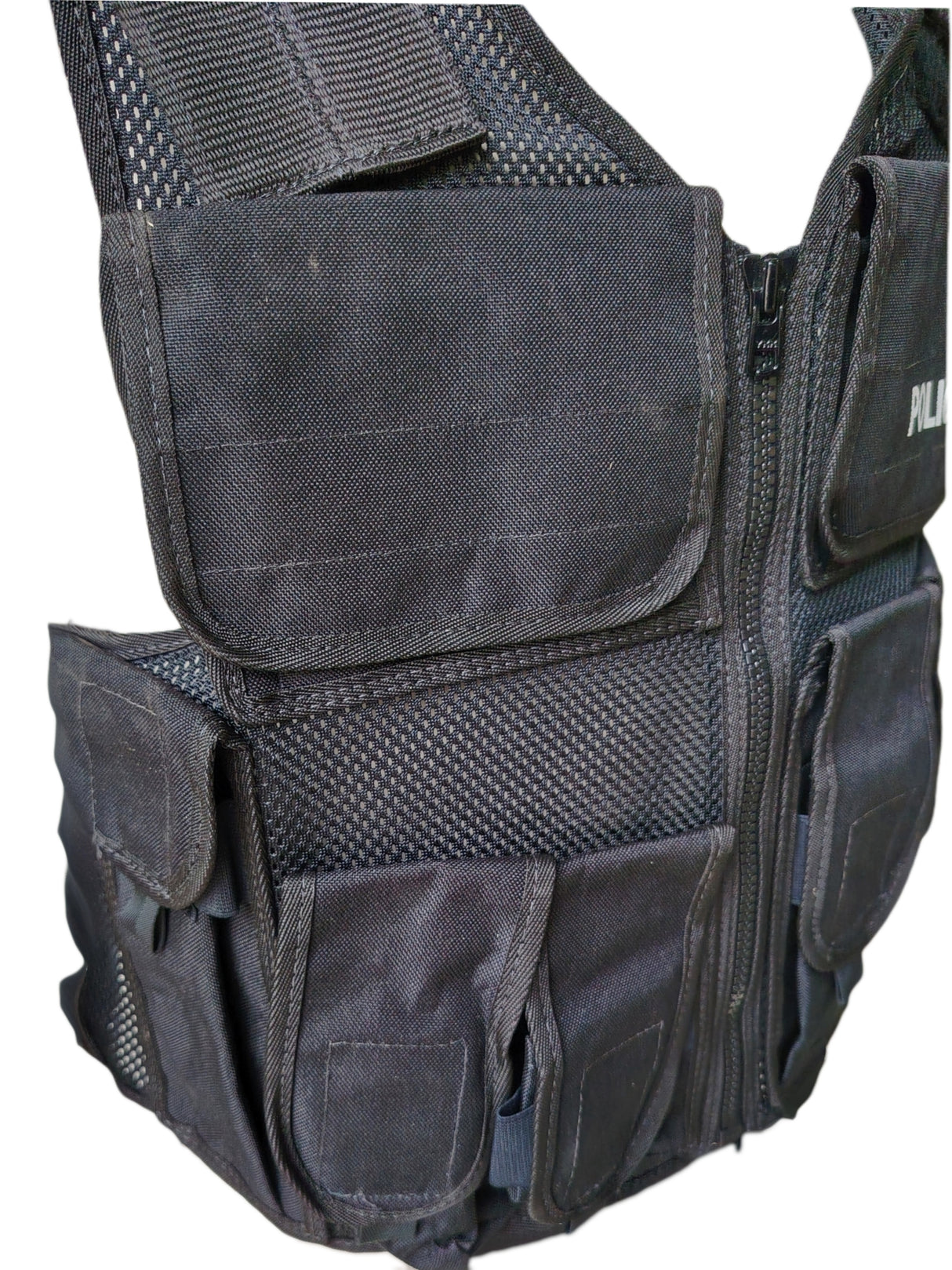 British Police Black Tactical Vest - Style B