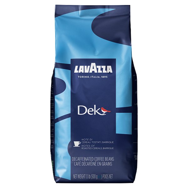 500g Lavazza Dek Decaffeinated Coffee Beans - Bulk Food Ration Storage
