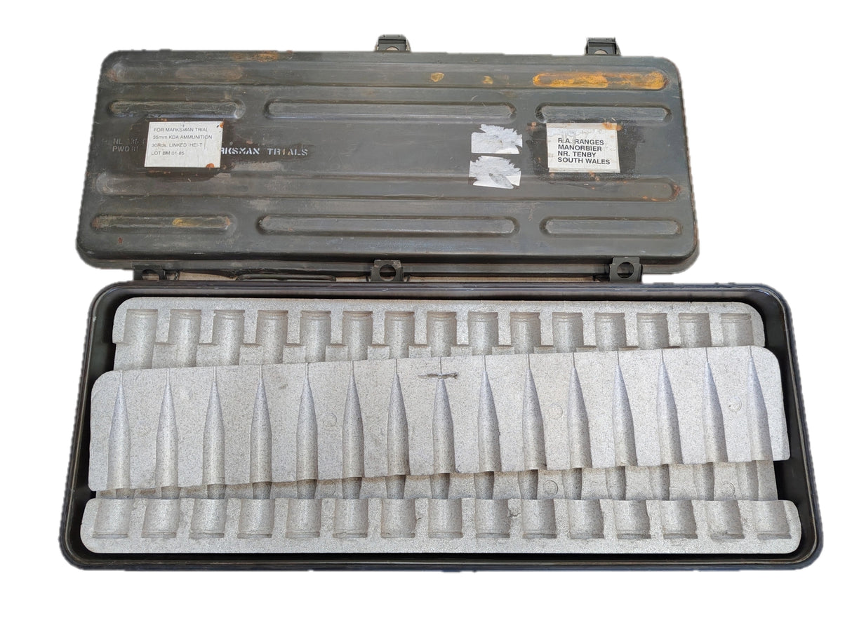 British Military Massive 35mm Ammunition Marksman Trials Ammo Box