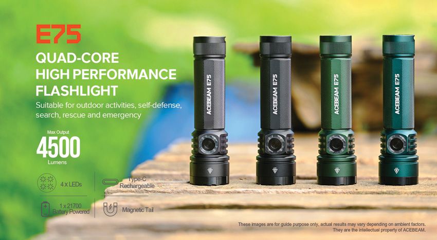 Acebeam E75 Flashlight Black
