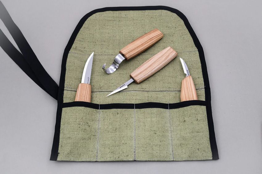 Beavercraft 4 Knife Set with Tool Roll
