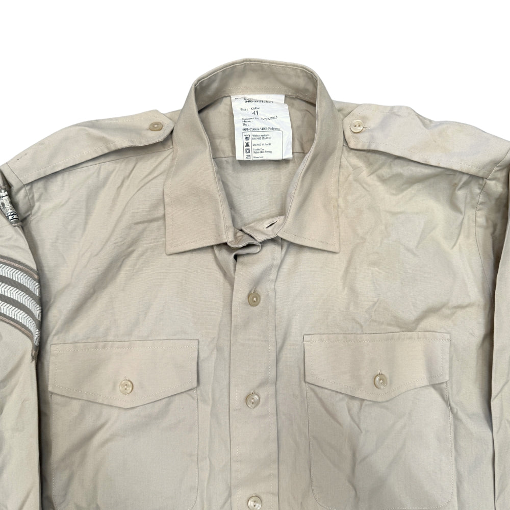 British Military Men's Army All Ranks Long Sleeve Fawn Shirt