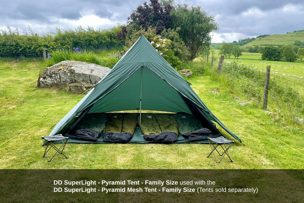 DD Hammocks SuperLight Pyramid Mesh Tent - Family Size