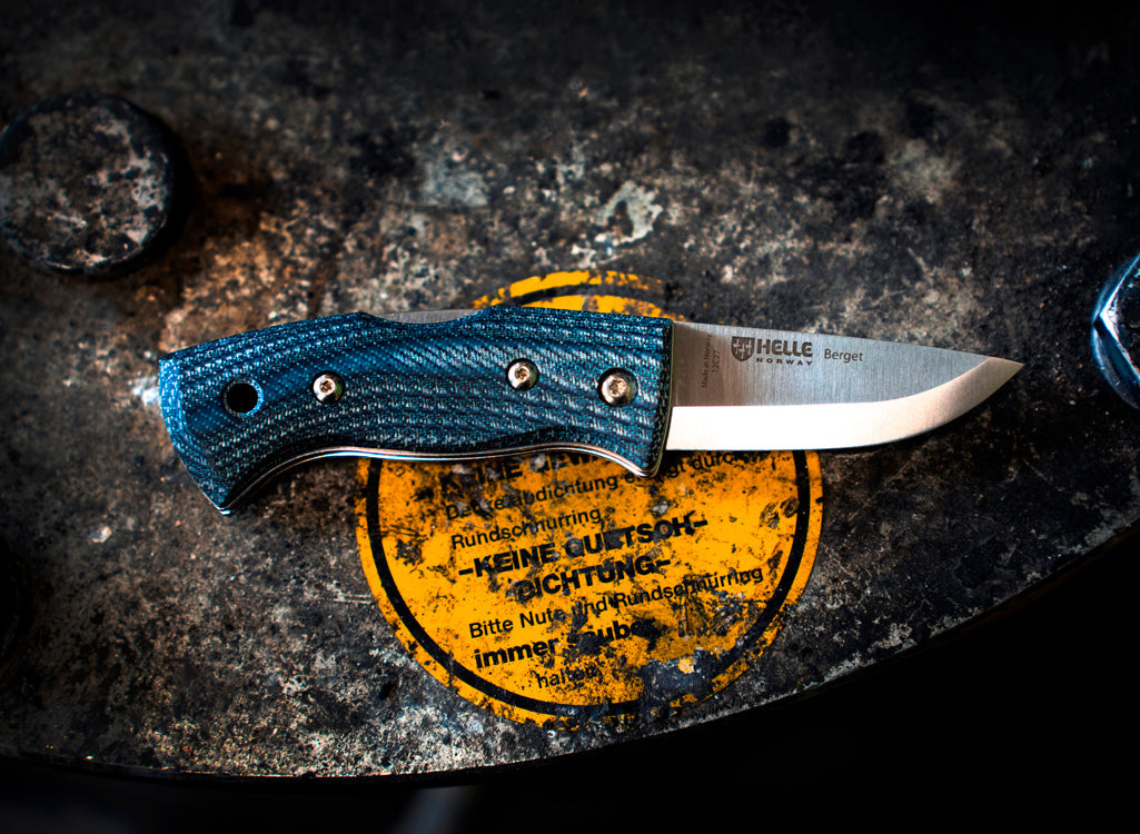 Helle Berget Folding Lock Knife - Mustard Jute