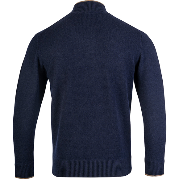 Jack Pyke Ashcombe 100% Lambswool Zipknit Pullover - Navy