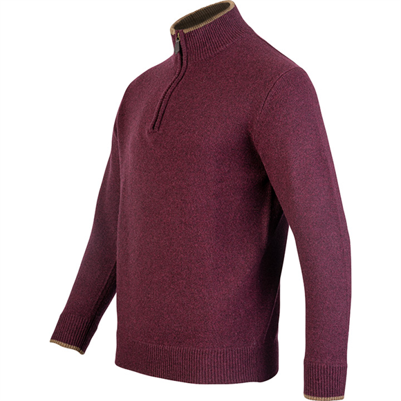 Jack Pyke Ashcombe 100% Lambswool Zipknit - Plum