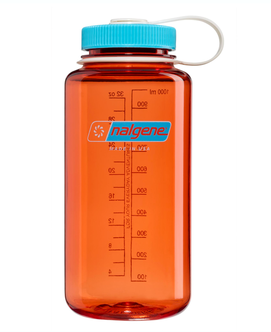 Nalgene 32oz / 1L Tritan Sustain Wide Mouth Bottle Flame - Blue Atoll Cap