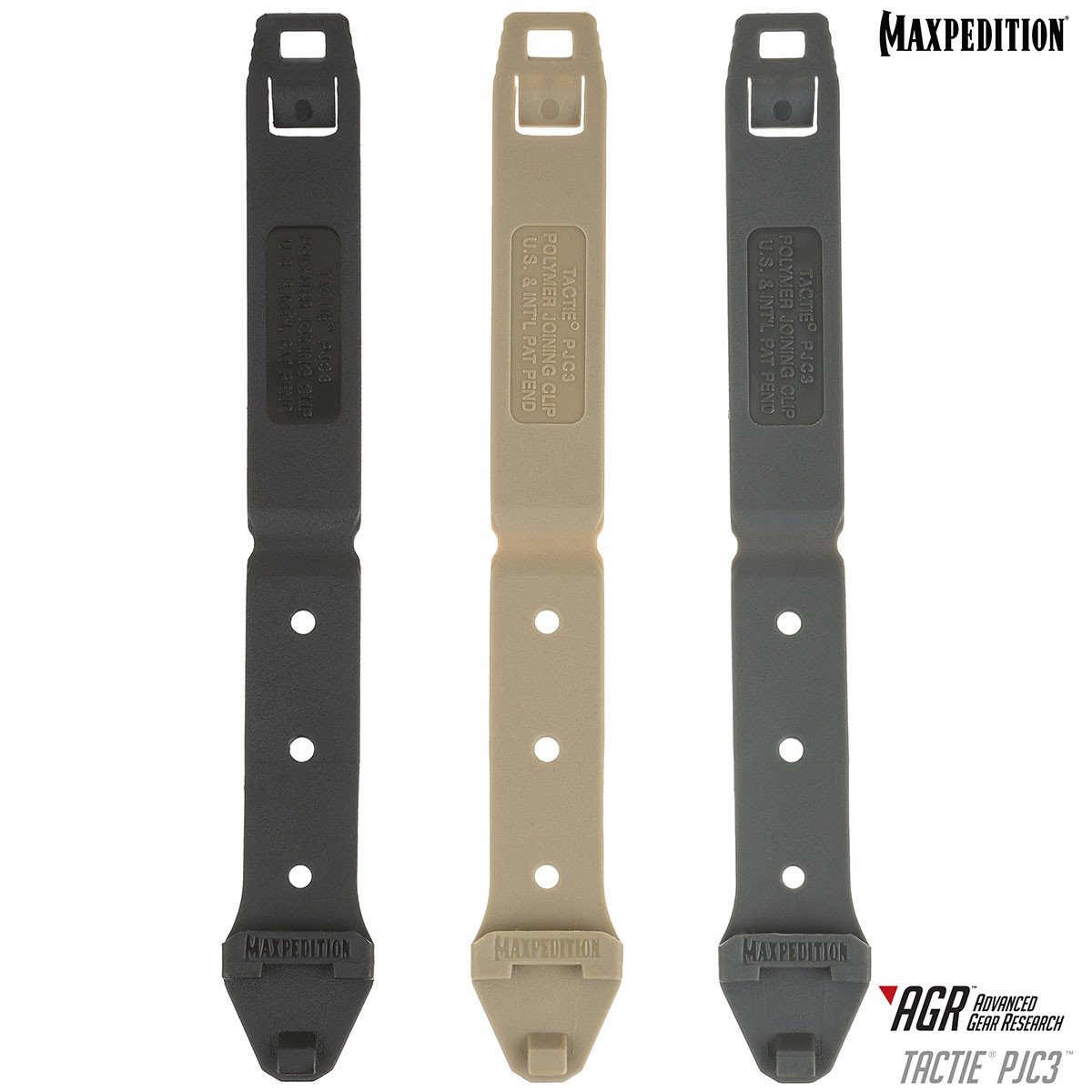 Pack of 6 Maxpedition TacTie PJC3 Black Pack of 6
