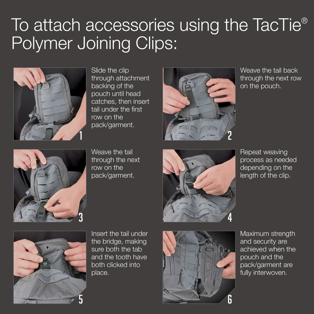 Maxpedition TacTie PJC5 Grey Pack of 6