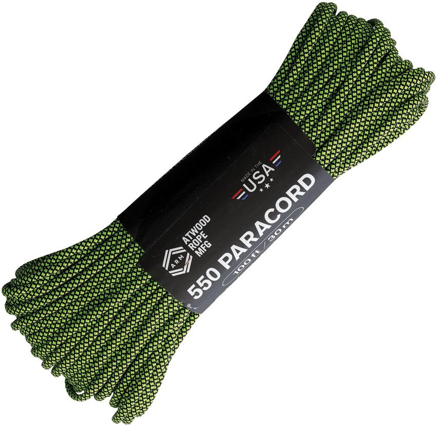 Atwood Rope MFG Parachute Cord Diamond Blk/Grn
