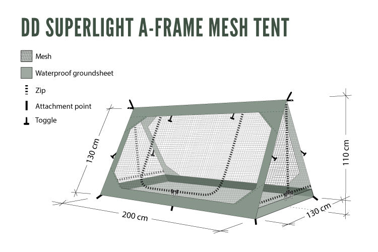 DD Hammocks SuperLight - A-Frame - Mesh Tent