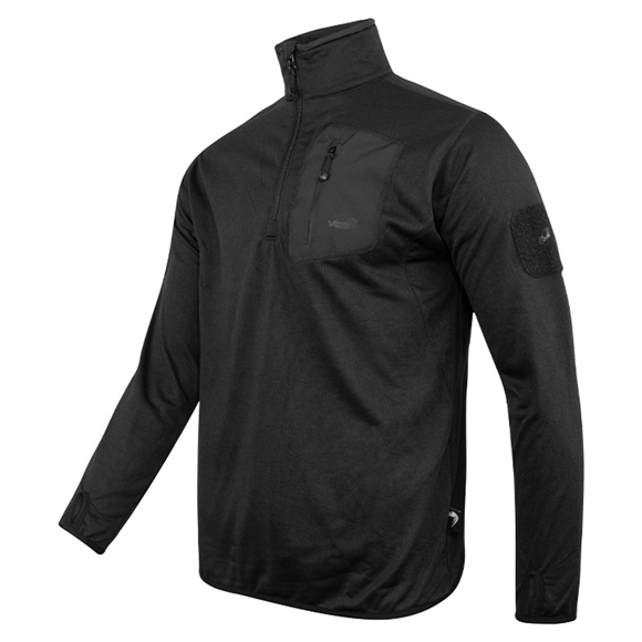 Viper Technical Mid Layer Fleece Top - Black