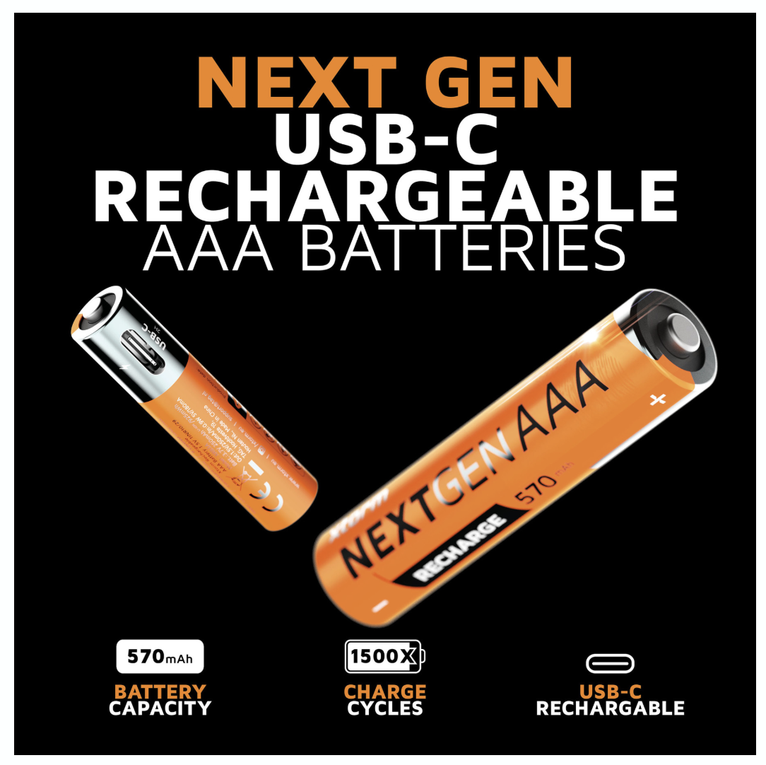 Xtorm Xtorm NextGen AAA Batteries USB-C Rechargeable - 4 Pack - Orange