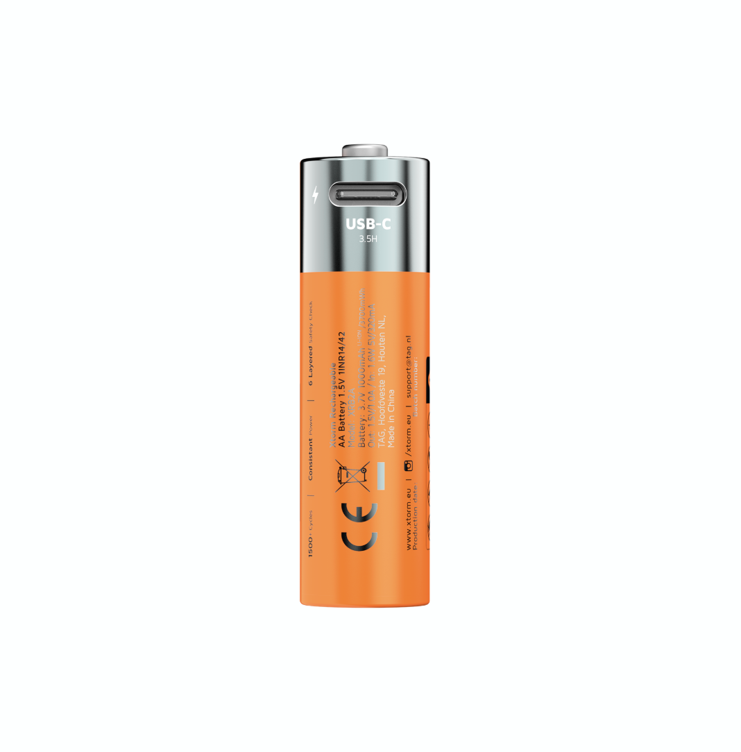 Xtorm Xtorm NextGen AA Batteries USB-C Rechargeable - 4 Pack - Orange