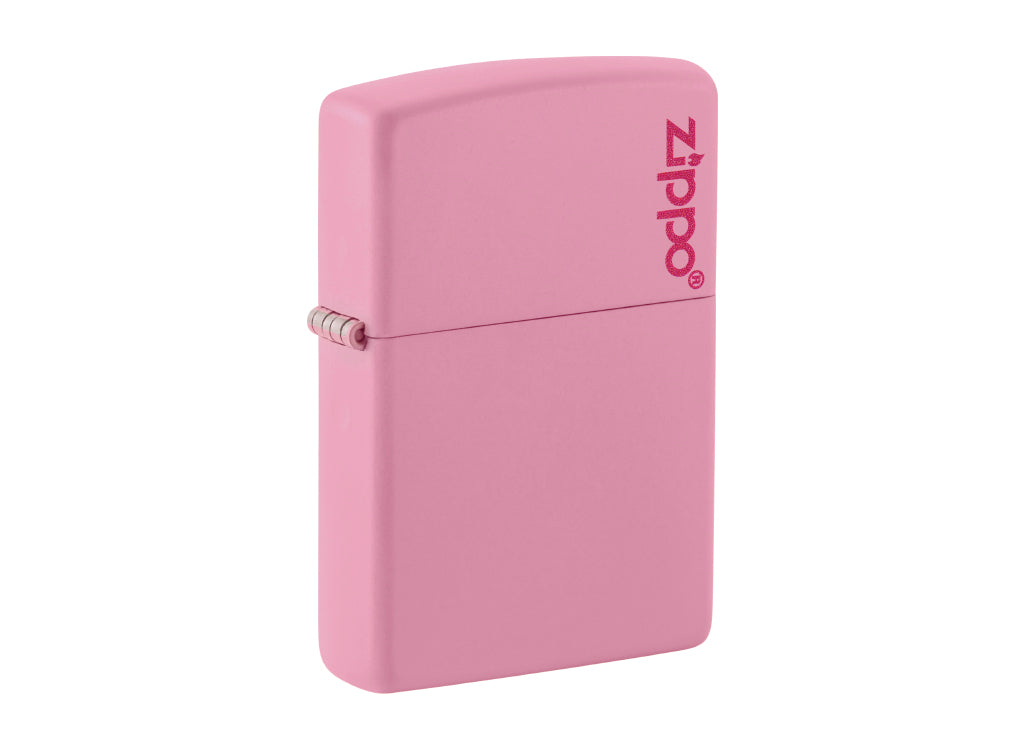 Zippo Classic Pink Matte Lighter with Zippo Logo