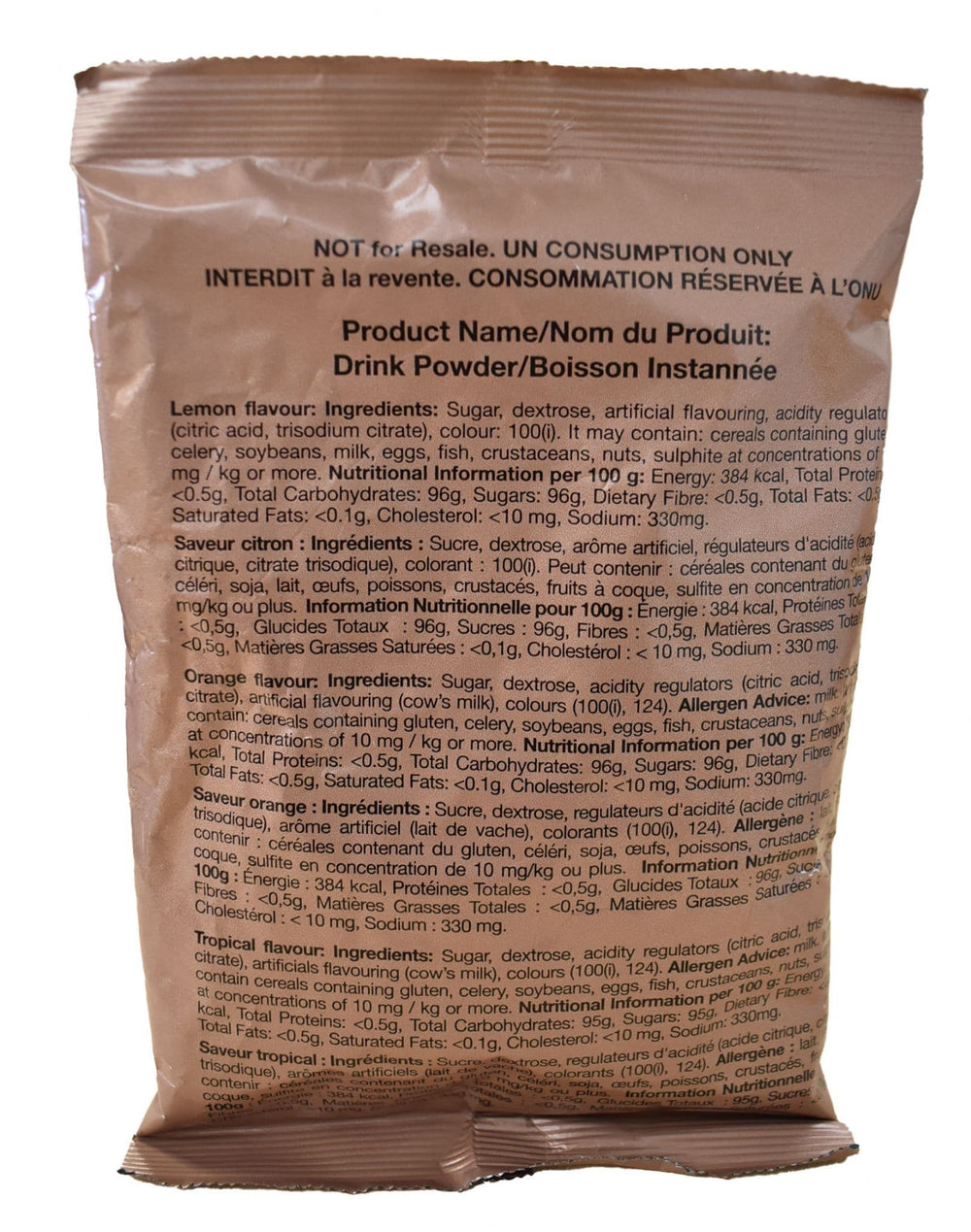 British Army Bulk Ration Pack Drink Powder 200g - Orange
