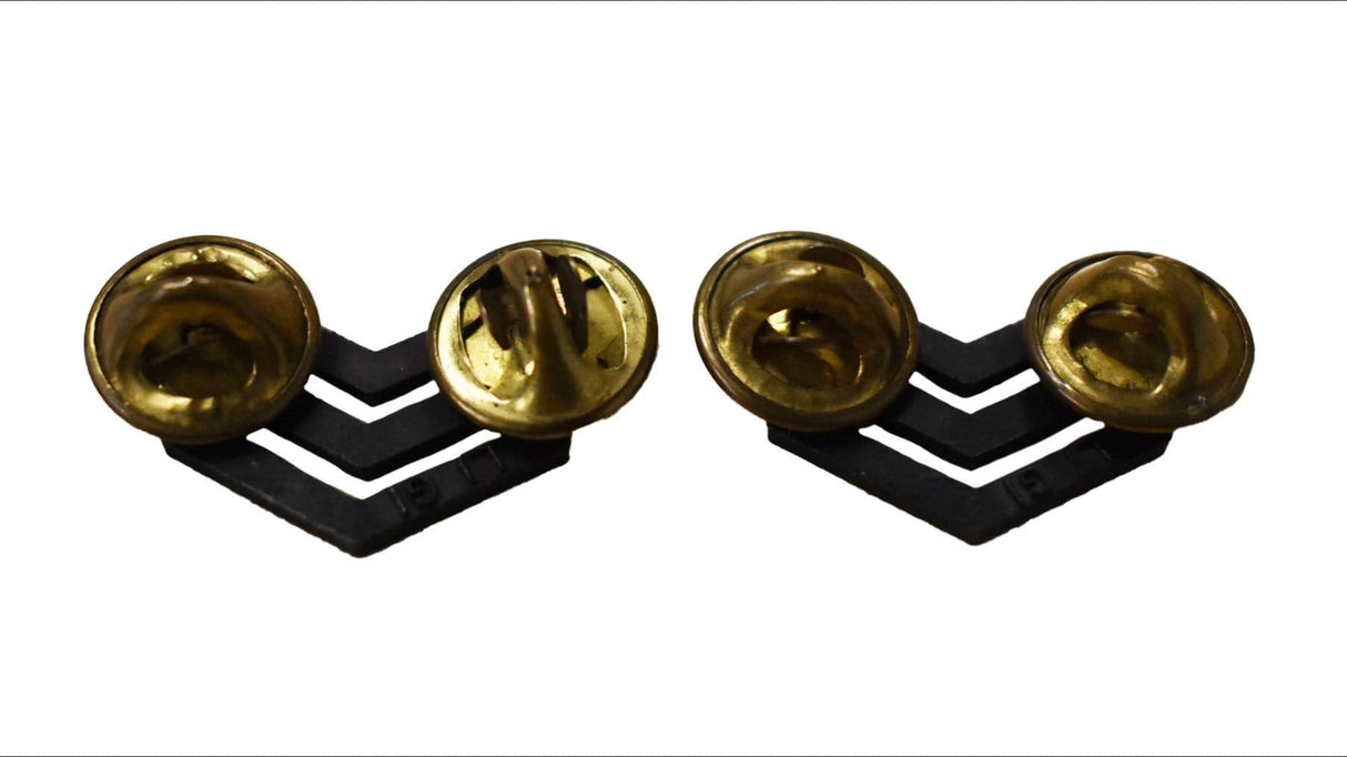 British Military Black Chevron Sergeant Pins - Pair