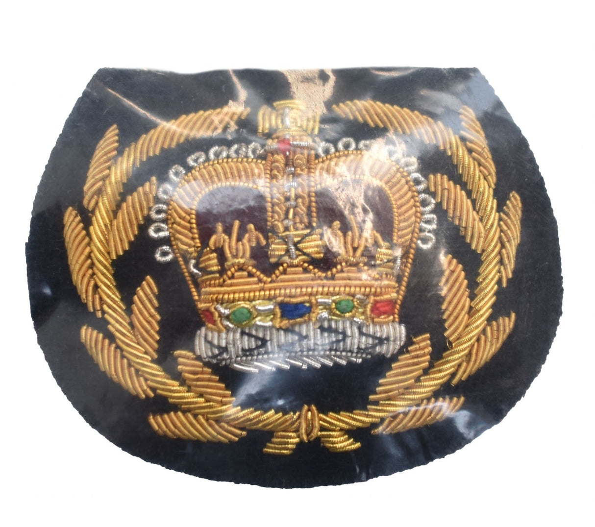 British Military Crown in Wreath Patch - Gold on Black