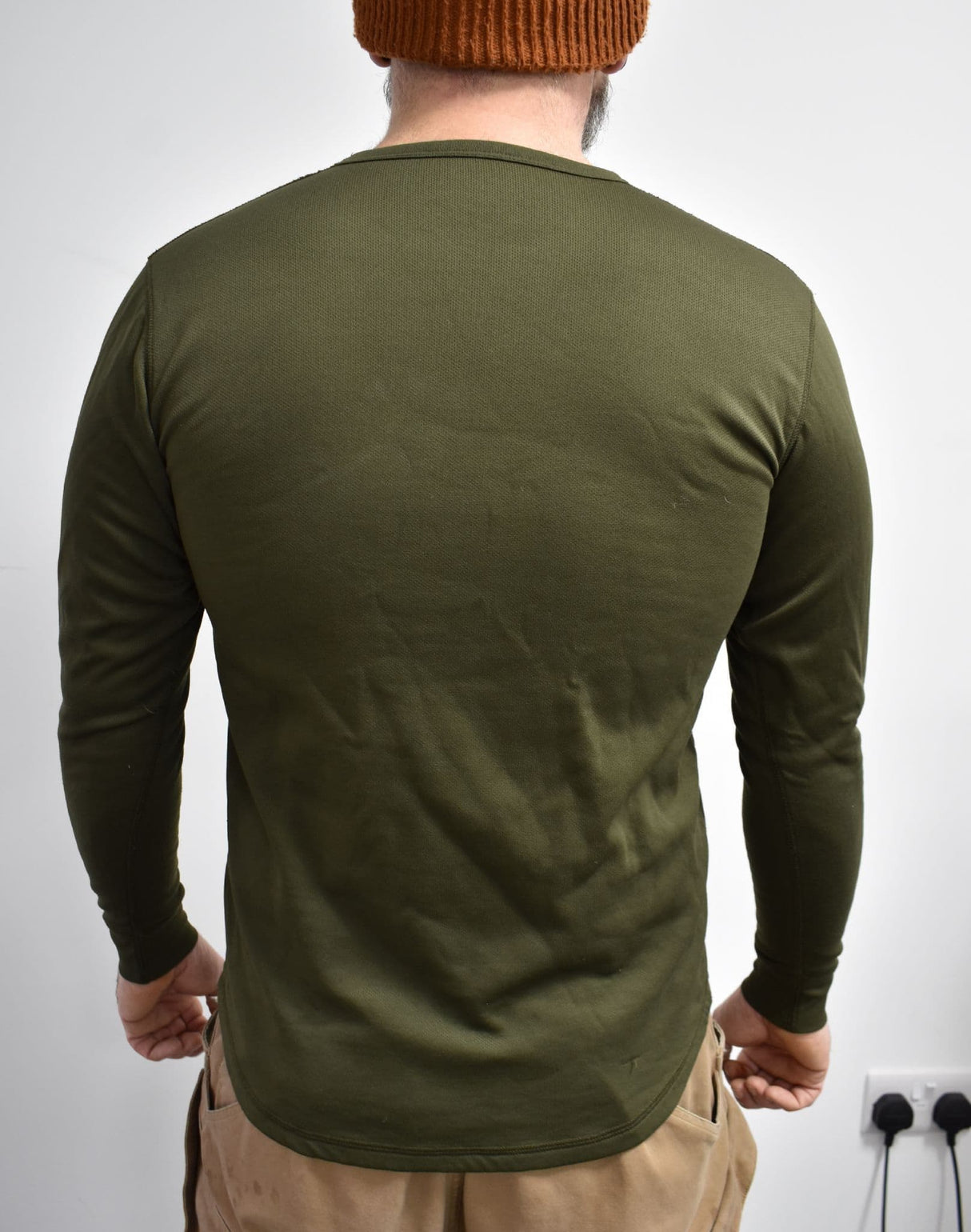 British Military Surplus Green Olive Thermal Long Sleeve Shirt