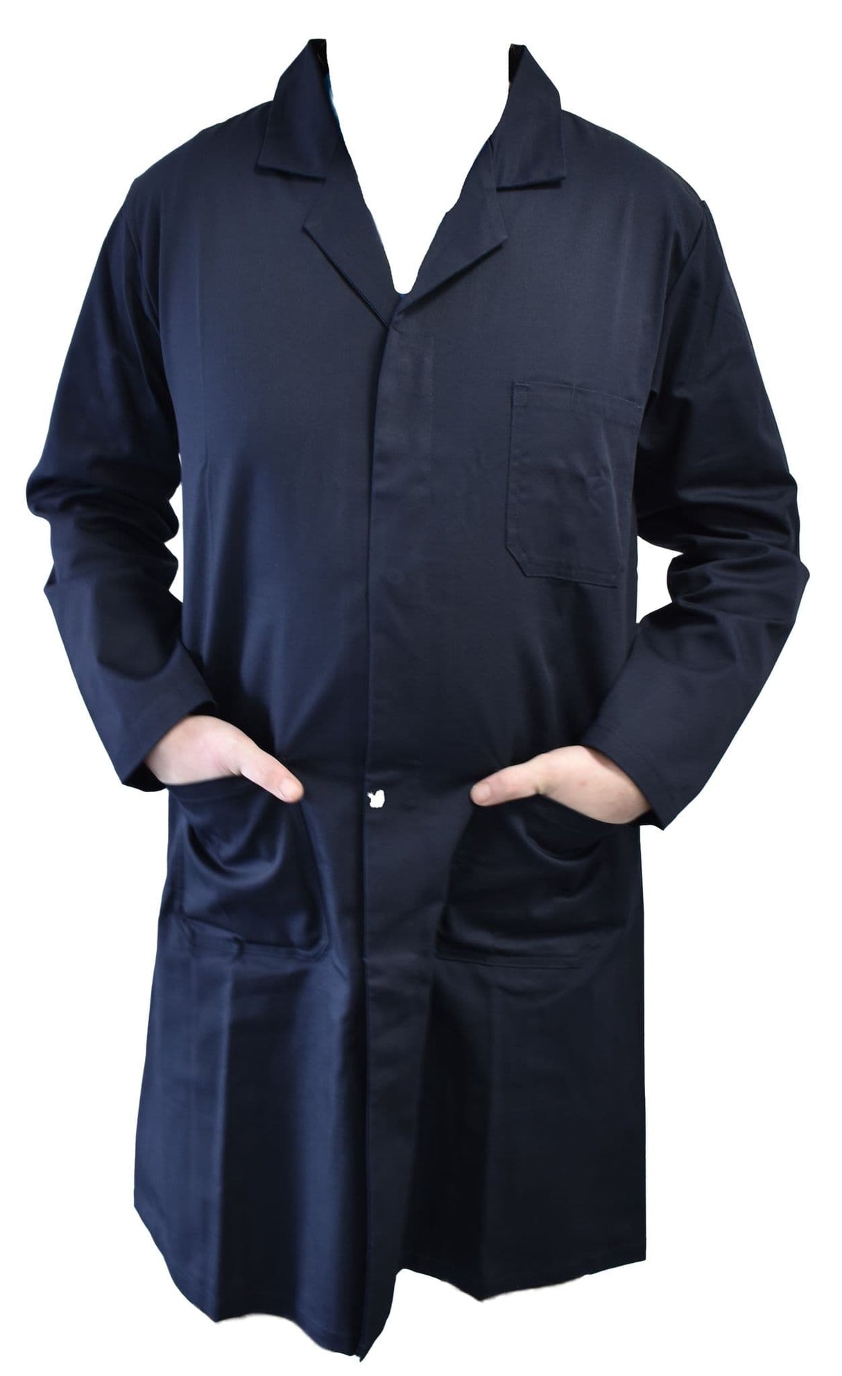 British Military Surplus Men's Long Coat Overall Jacket - Navy Blue