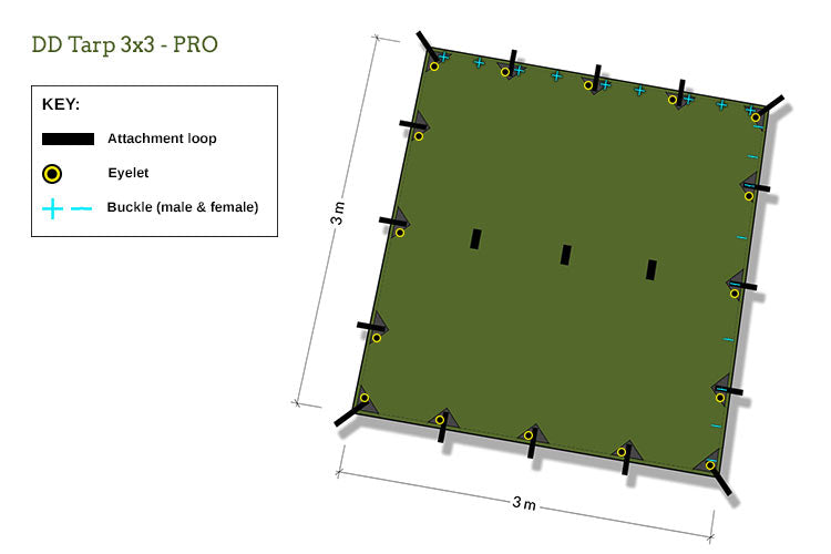 DD Hammocks Tarp 3x3 - PRO - Olive Green