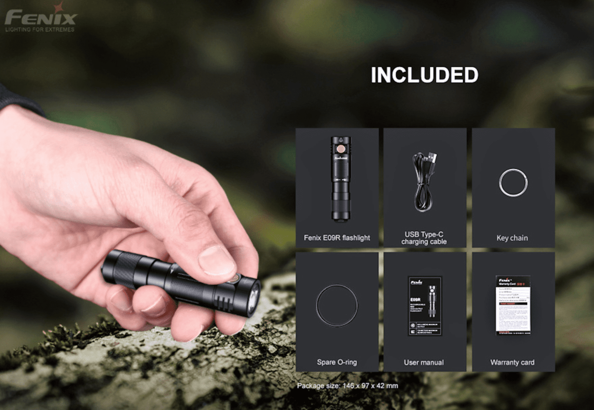Fenix E09R 600 Lumen Rechargeable Mini Flashlight