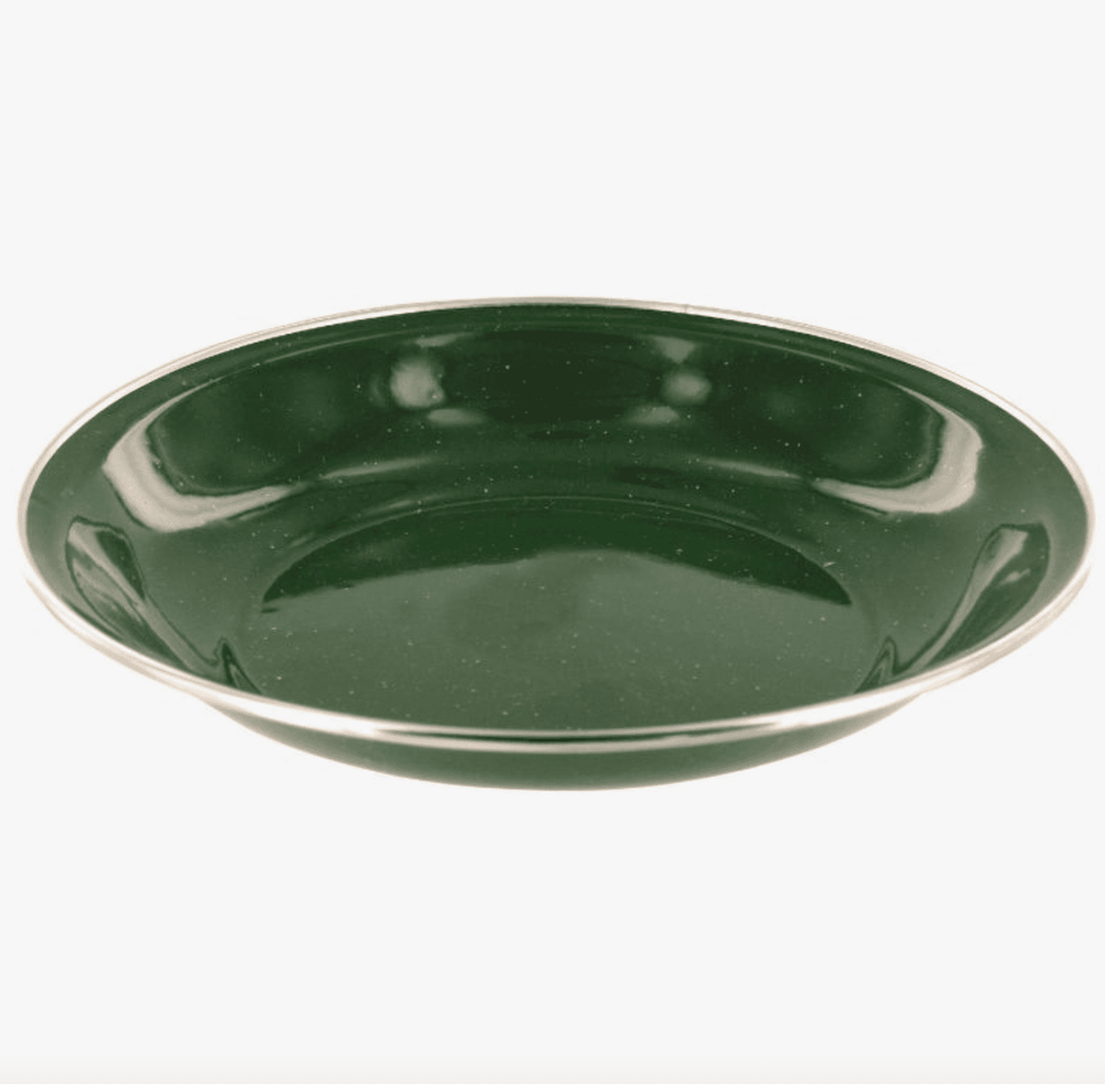 Highlander Deluxe Enamel Vintage Camping Soup Plate - Green