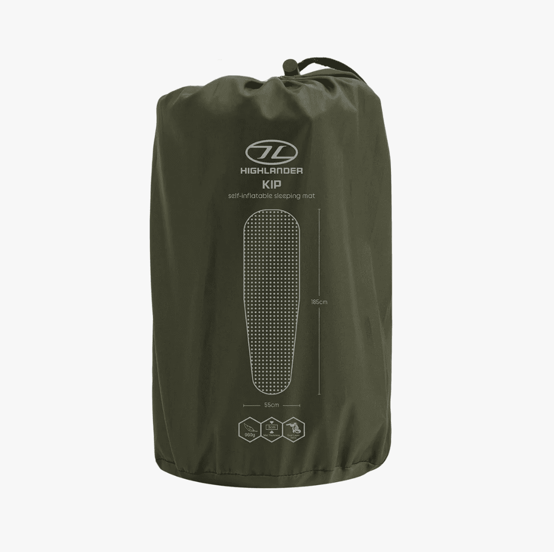 Highlander Kip Self Inflating Sleeping Mat - Olive