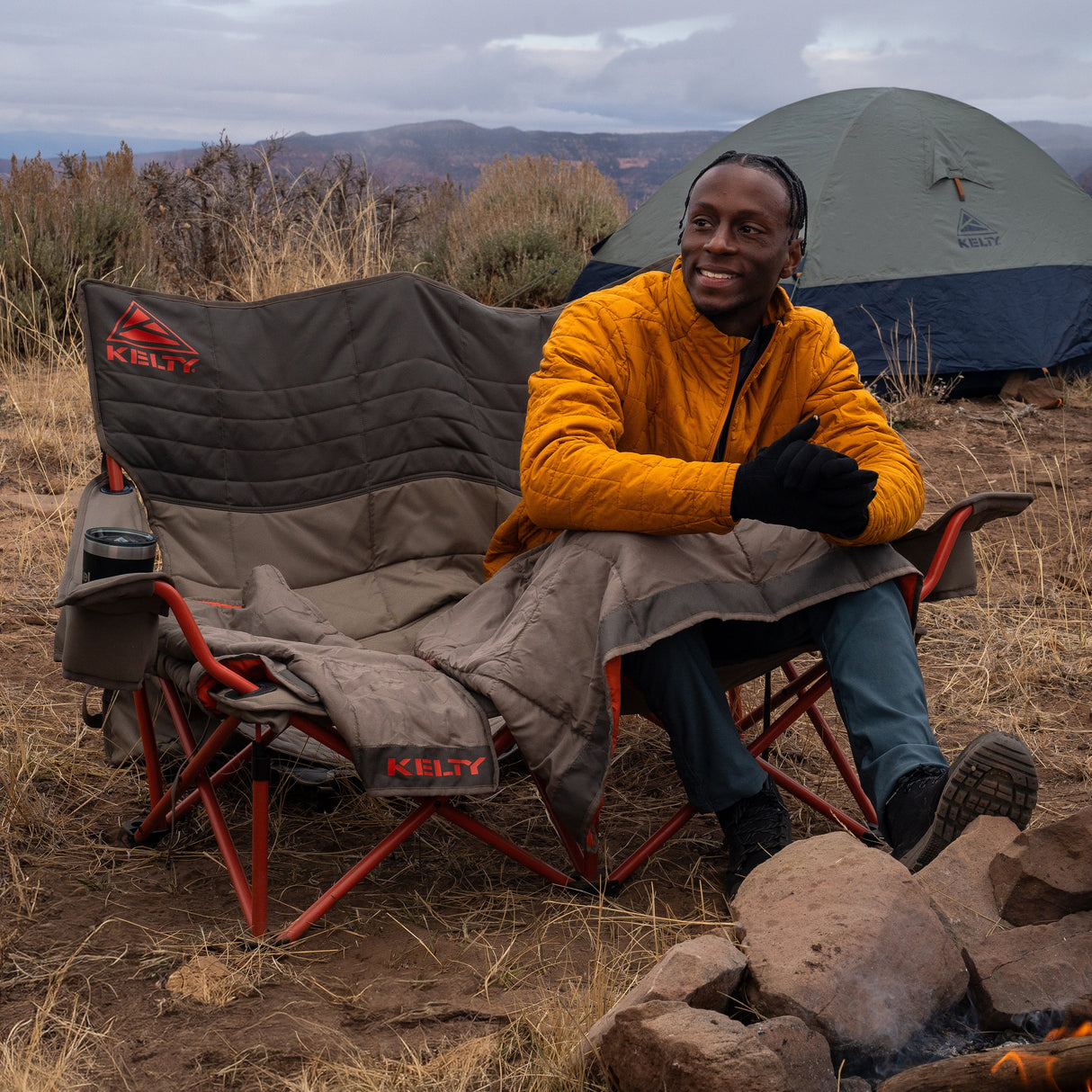 Kelty Low-Loveseat Double Camping Chair - Nest Bungee Cord/Beluga