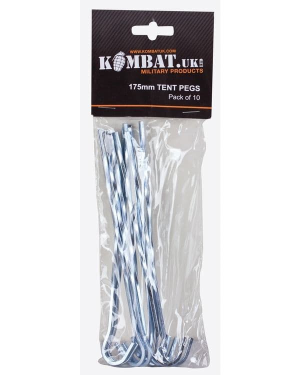 Kombat UK 175mm Steel Tent Pegs - 10pk