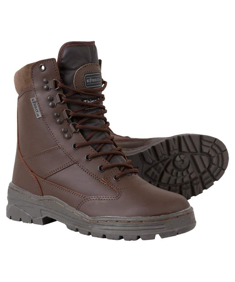 Kombat UK All Leather Patrol Boots - MOD Brown