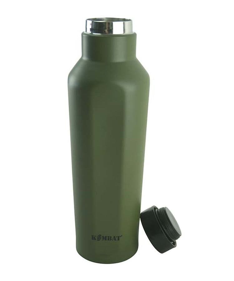 Kombat UK Military 500ml Water Bottle - Stainless Steel - Olive Green