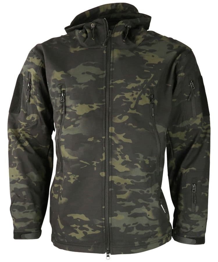 Kombat UK Patriot Tactical Soft Shell Jacket in BTP Black Camo