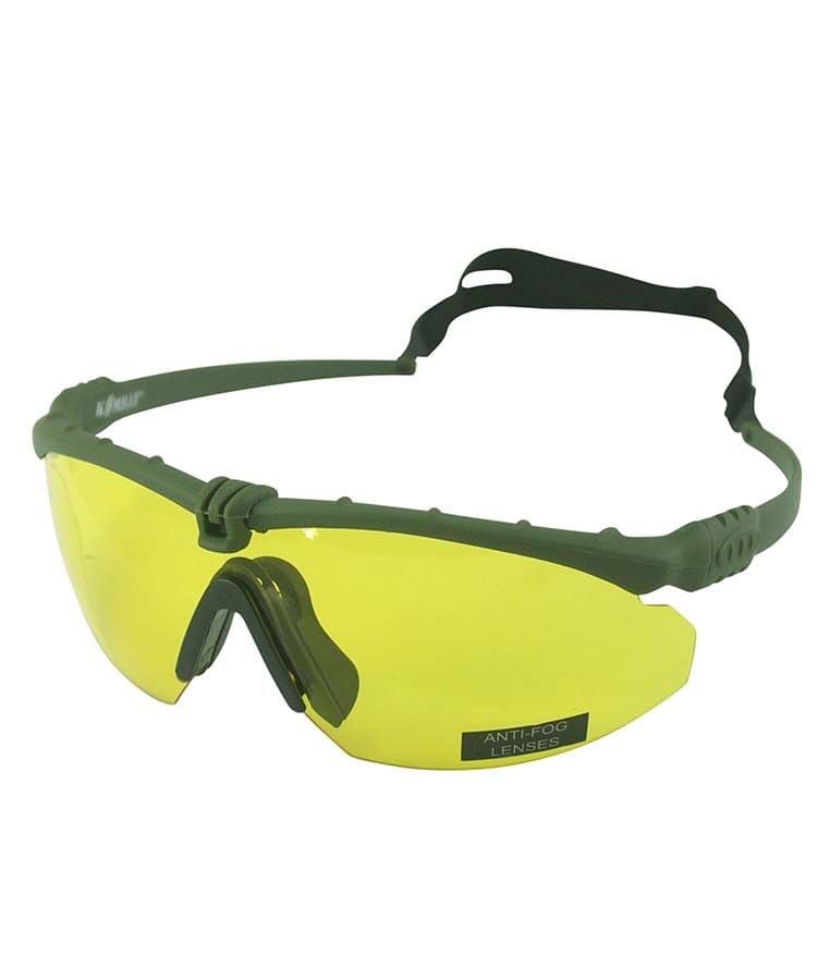 Kombat UK Ranger Glasses with Yellow Lenses - Olive Frame