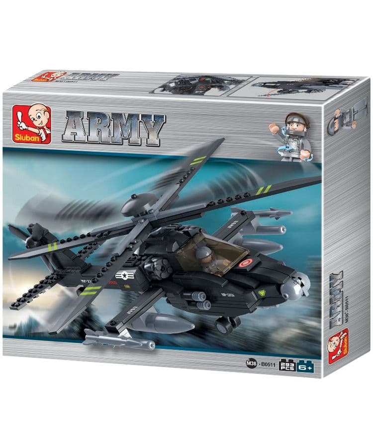Kombat UK Sluban Apache Helicopter Building Blocks Set - B0511