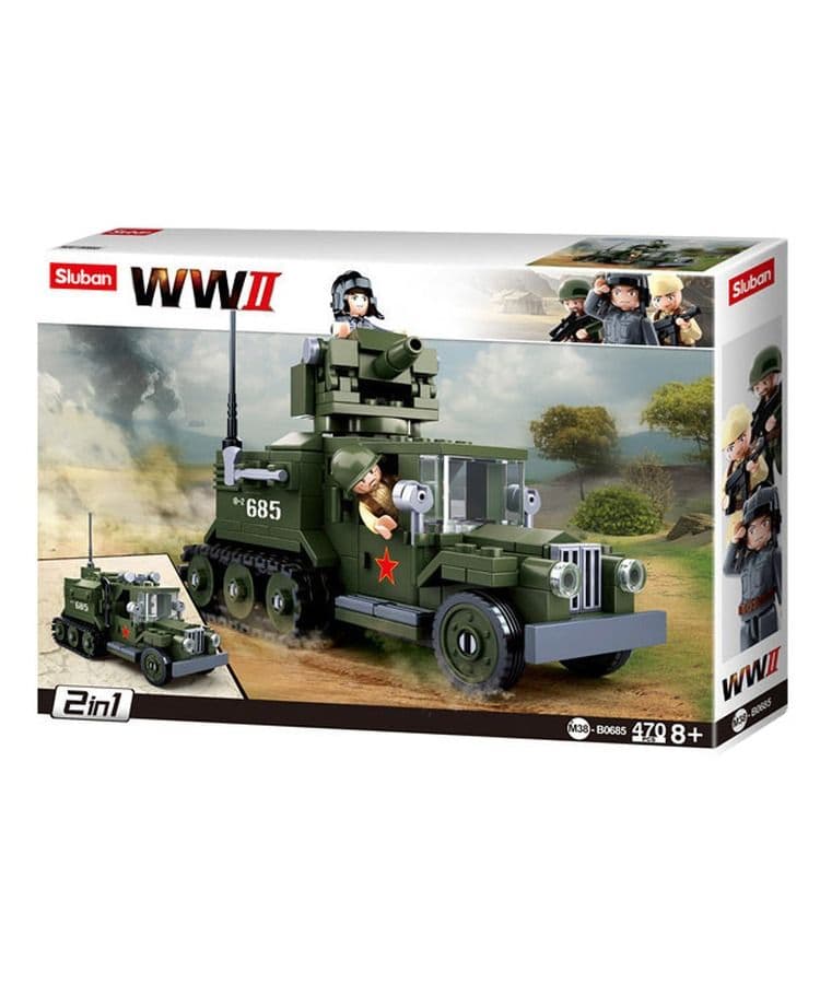 Kombat UK Sluban WWII Allied Half Track 2-in-1 Building Block Set - B0685