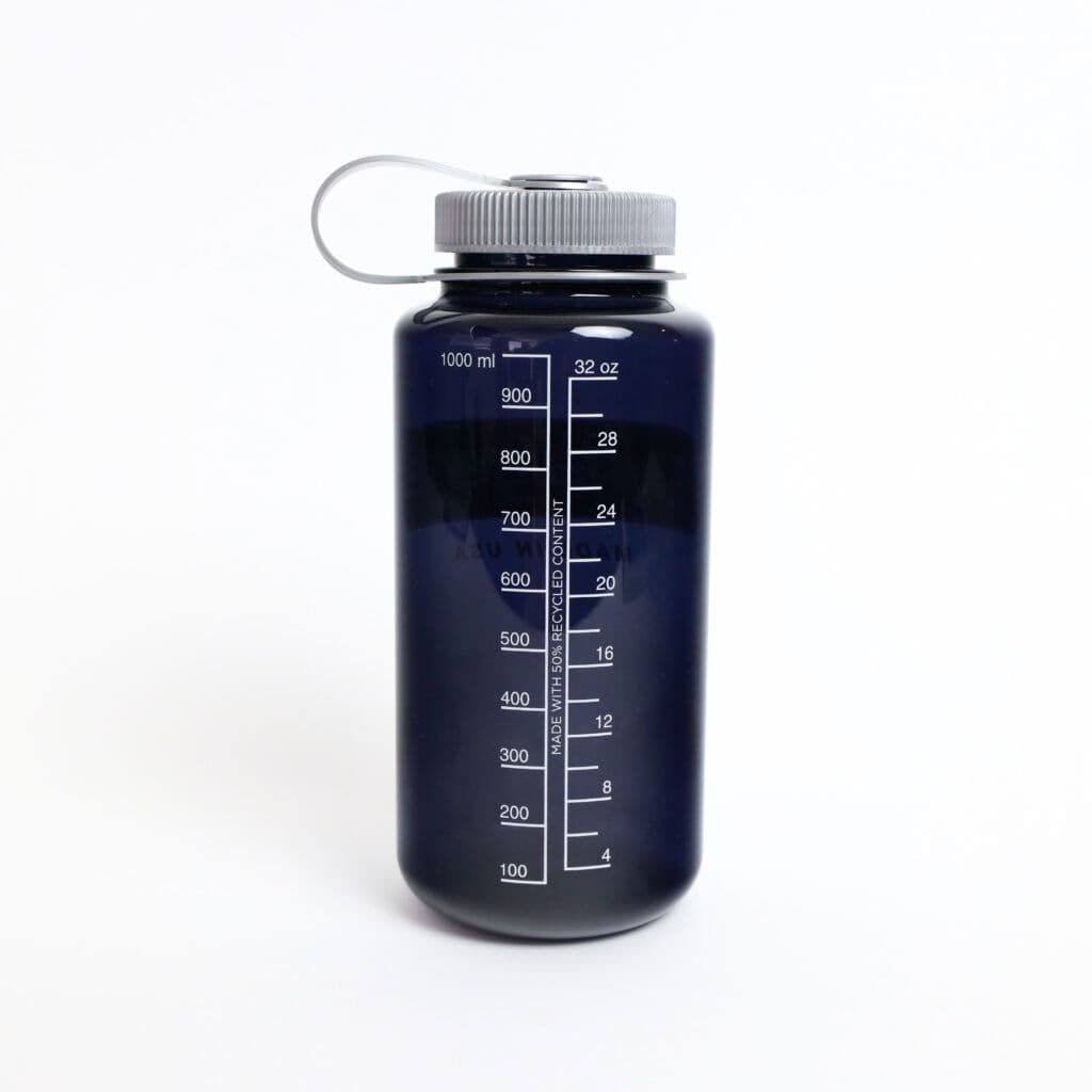 Nalgene 32oz / 1L Wide Mouth Sustain Water Bottle - Odyssey Grey Large Nalgene Logo