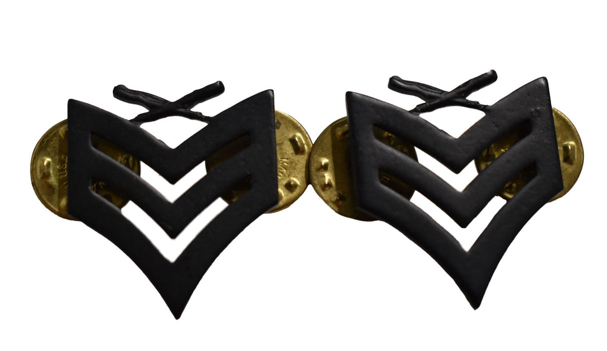 US Marine Corps USMC Black Chevron Sergeant Pins - Pair