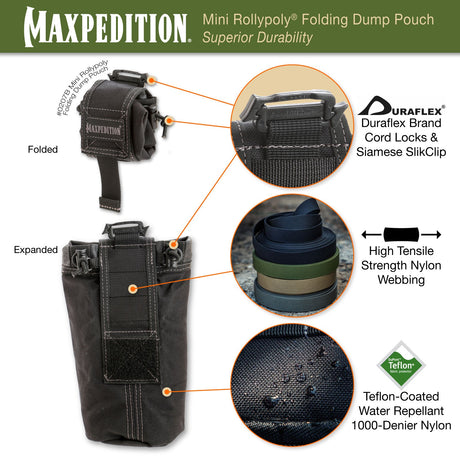 Maxpedition Mini ROLLYPOLY Black Dump Pouch