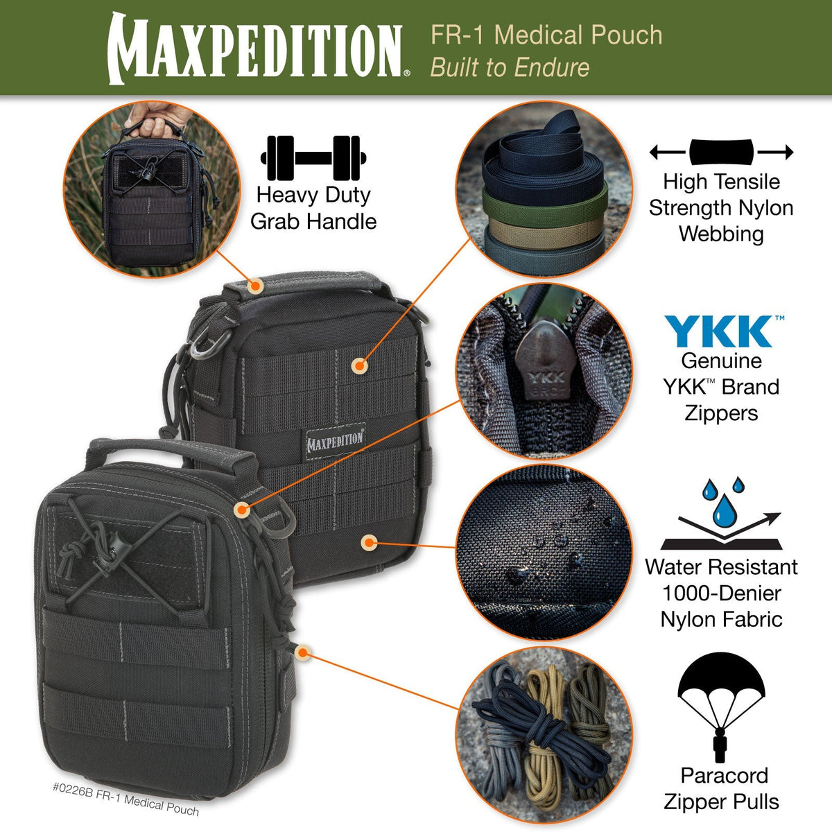 Maxpedition FR-1 Combat Black Medical Pouch
