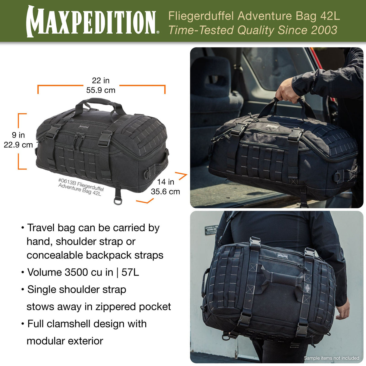 Maxpedition FLIEGERDUFFEL Khaki Adventure Bag
