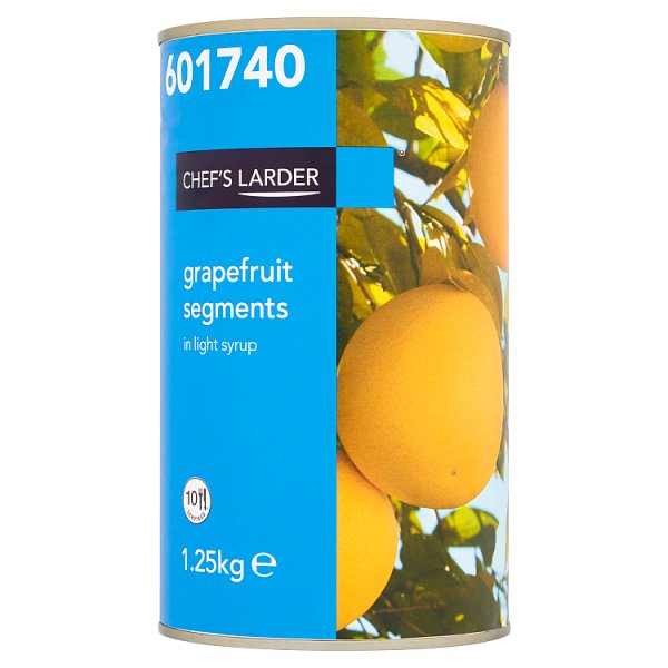 1.25kg Chef's Larder Grapefruit Segments in Light Syrup - Bulk Food Ration Storage
