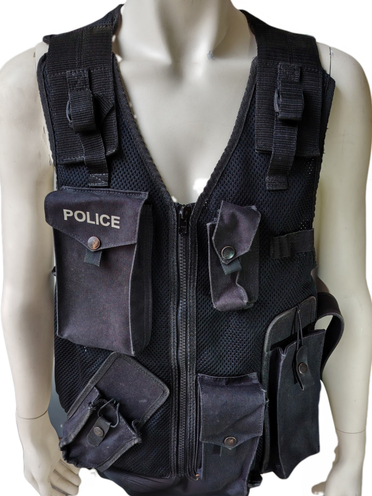 British Police Black Tactical Vest - Style A