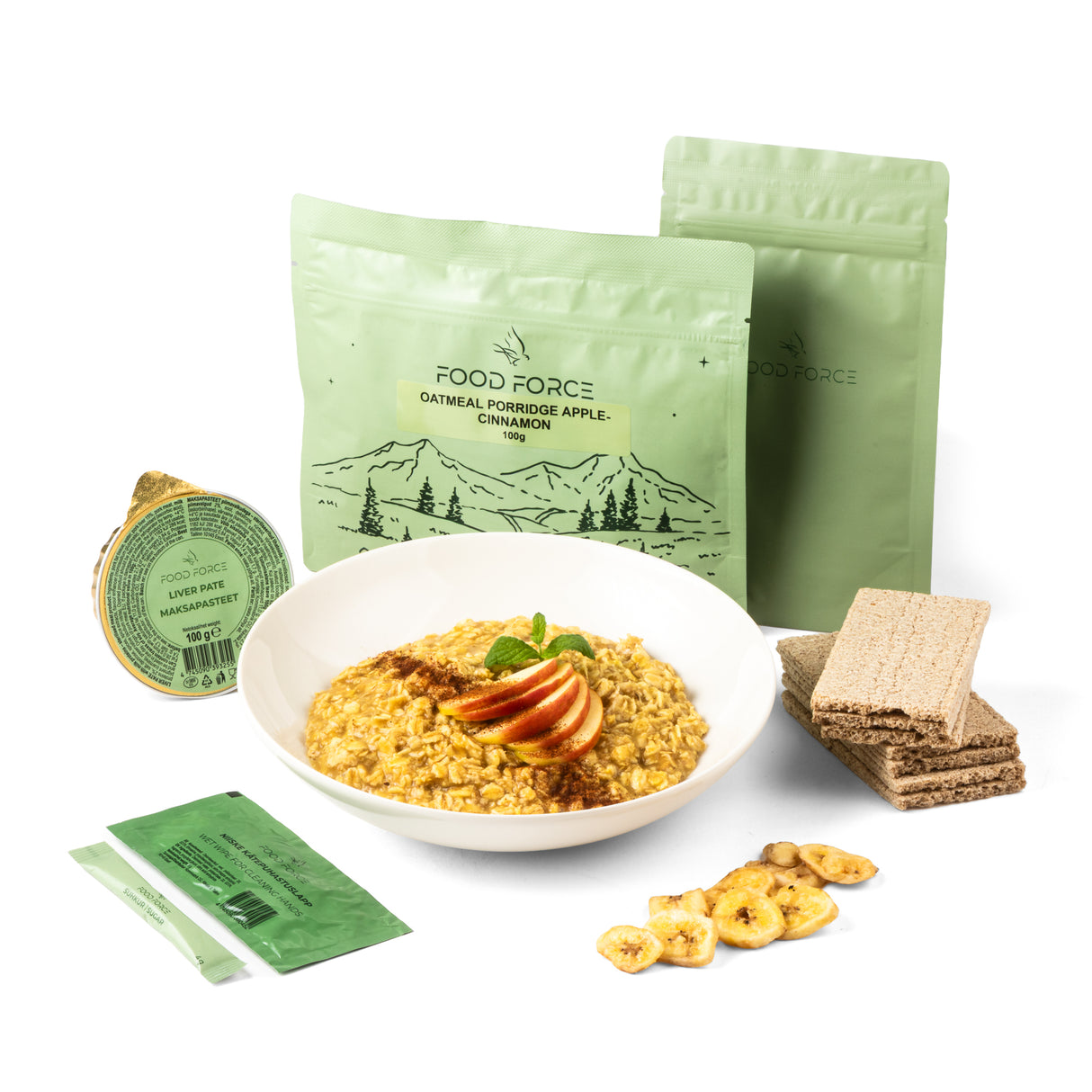 Food Force Oatmeal Porridge Apple-Cinnamon Breakfast Bundle