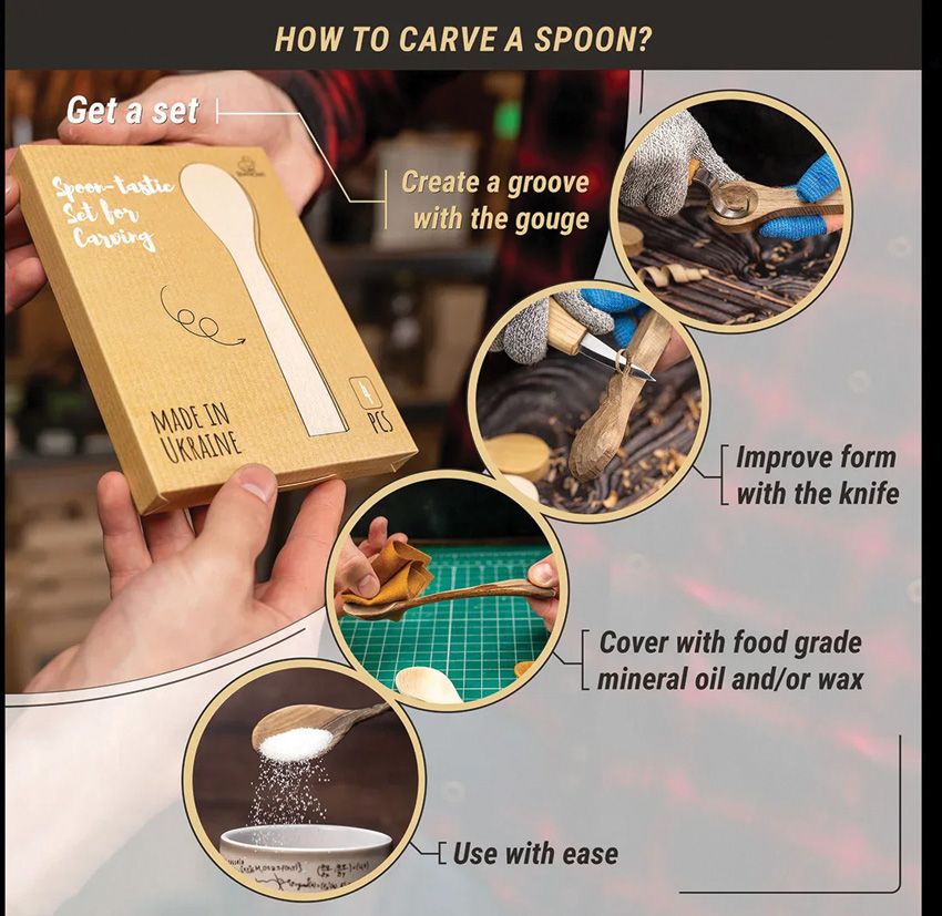 Beavercraft Spoon Blanks Carving Set