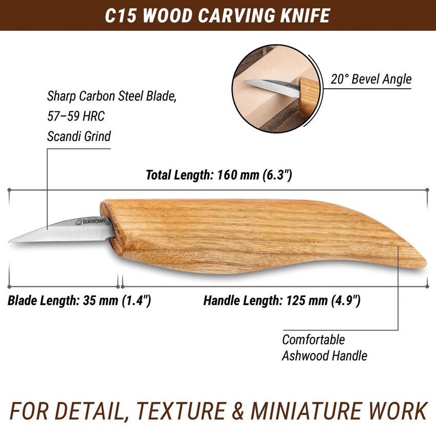 Beavercraft Detail Wood Carving Knife