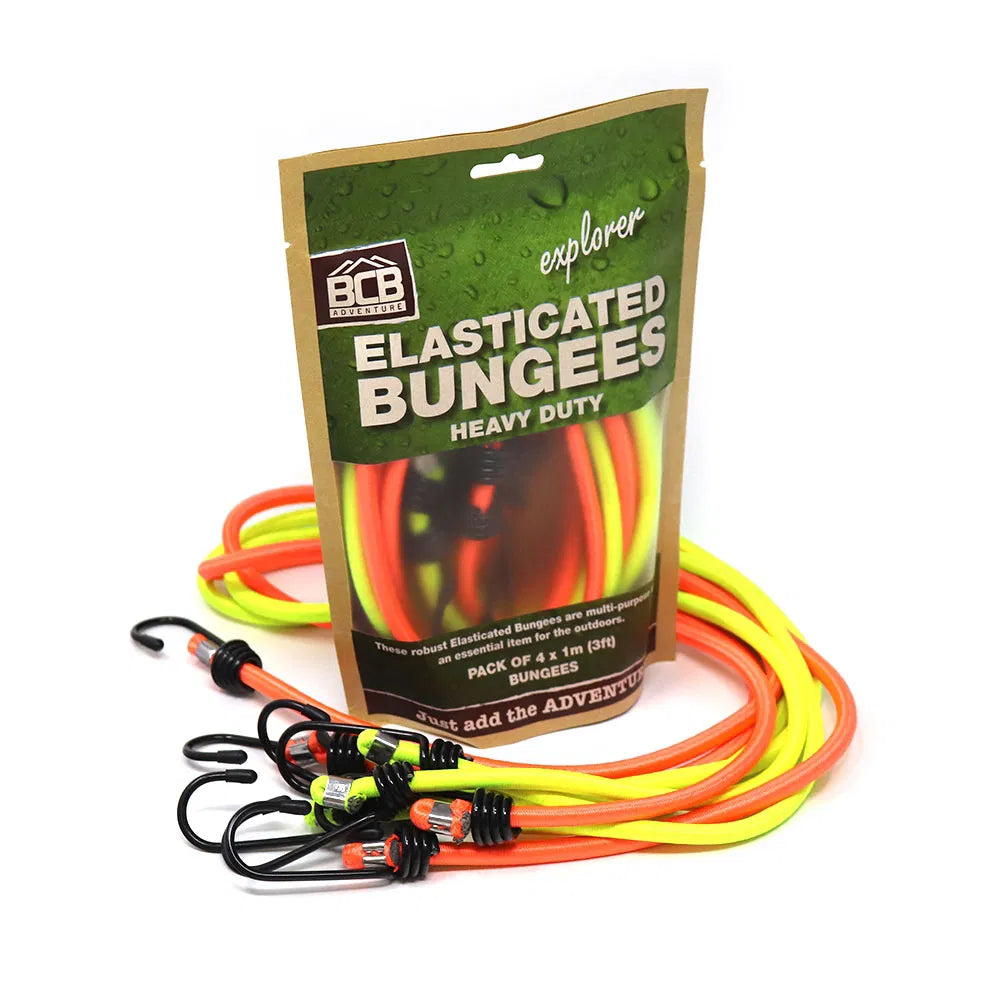 BCB Heavy Duty 1M Bungee Cords - 4pk
